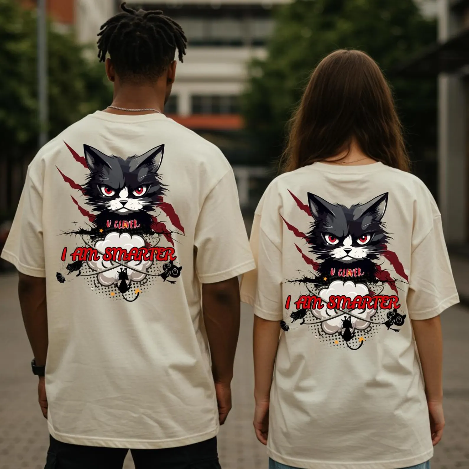 Funny Cat Graphic Oversized T-Shirt | Sassy Quote Streetwear Tee